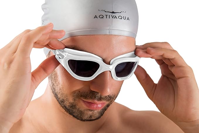 AqtivAqua Swimming Goggles, DX Wide View Swim Goggles for Adult Men Women, Anti Fog No Leaking