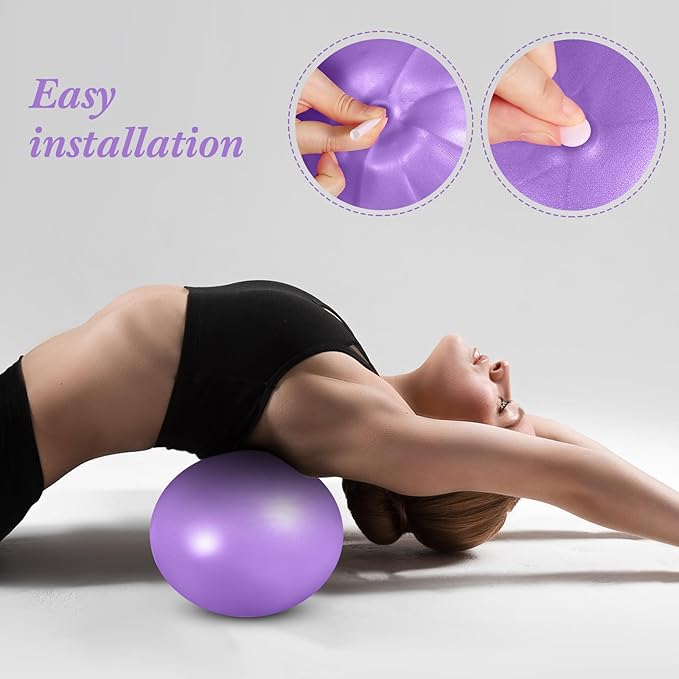 Aoriher 10 Pieces 9 Inch Exercise Pilates Ball Yoga Therapy Core Ball for Yoga Stability Barre Training Stretching Physical Posture Training Gym