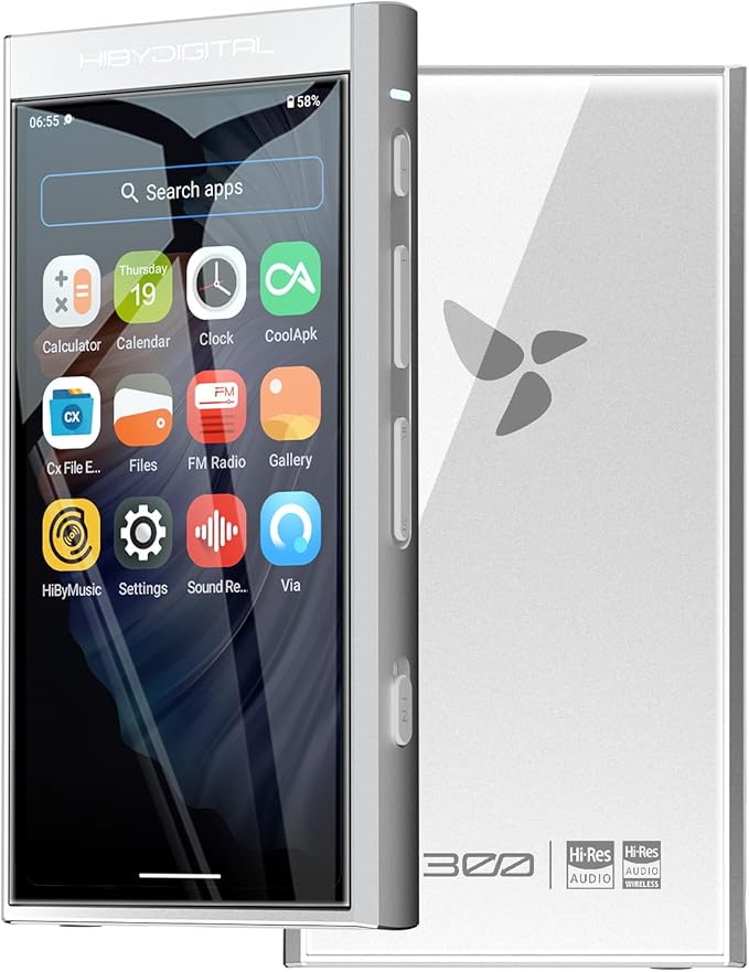 HiBy Digital M300 Android MP3 Player with Bluetooth and WiFi Streaming Player Android 13 Snapdragon 665 HiFi Audio (PCM/DSD) FM Radio Speaker Touchscreen 128GB + 2TB Expandable Storage