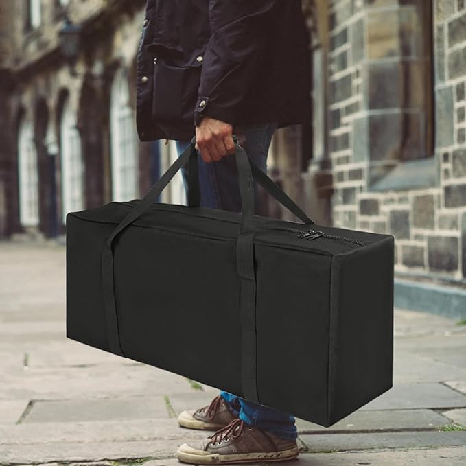 COOLBEBE 32" Sports Duffle Bag - 73L Large Travel Duffel Luggage Bag with Upgrade 2-way Lockable Zippers, Sturdy & Water Resistant, Black