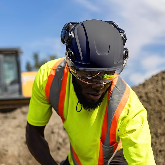 GE Safety Helmet: ANSI Type 2 Class G & E, Advanced Impact Technology, Ultra Comfortable Memory Foam, Heat Stress Reduction, Compatible with Accessories, Adjustable Size OSHA Approved