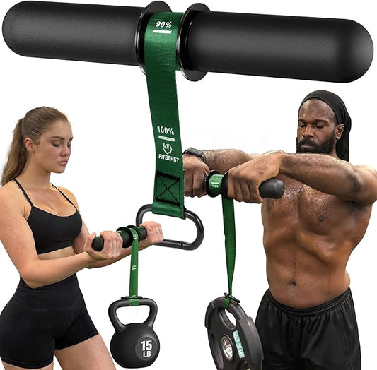 FitBeast Forearm Strengthener & Forearm Exerciser, Wrist Roller with Thicker Handle, Forearm Strength Trainer with Adjustable Strap - Ideal for Grip Strength, Muscle Building, Rehabilitation