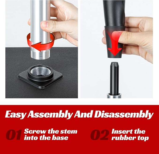 Batting Tee For Baseball And Softball With Traditional Home Plate Base,Alumium Stem,Handroll Rubber Top,Height Adjustable 24 to 46 inche For kids and Adults,Portable Baseball Tee Softball Tee