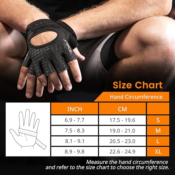 ATERCEL Weight Lifting Gloves Full Palm Protection, Workout Gloves for Gym, Cycling, Exercise, Breathable, Super Lightweight for Mens and Women