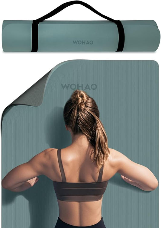 Extra Thick 8mm Yoga Mat, 72"x28" Non Slip Exercise Mat, Reversible 2-Sided Dual Color Premium POE Material, with Carrying Strap for Yoga, Pilates, Home Gym