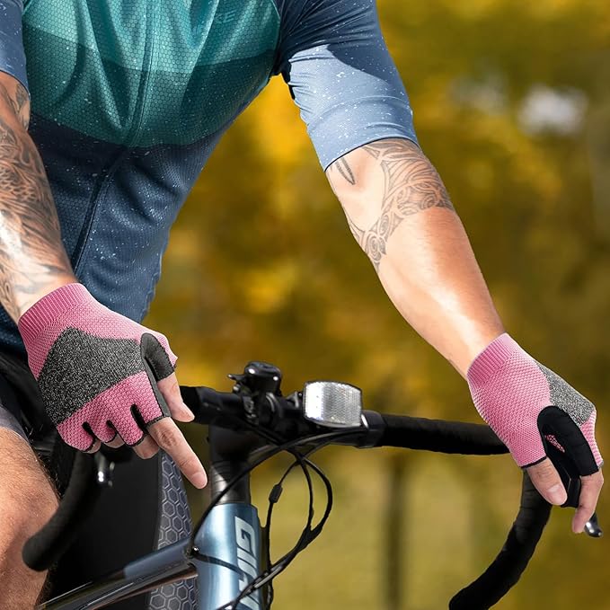 Cycling Gloves for Men Women, Half Finger Bike Gloves for Biking, Gym, Weight Lifting, Rowing, Riding, Outdoor Sports
