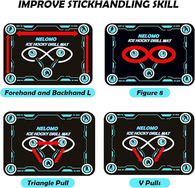 Ice Hockey Training Mat Ice Hockey Training Equipment Large Drill Mat 160CM X 120CM Rubber Ice Hockey Training Gadget for Ice Hockey Lovers