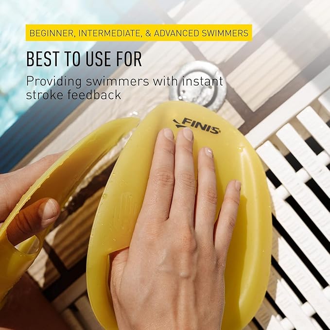 FINIS Agility Floating Swim Paddles - Strapless Design for Stroke Technique - Instant Feedback