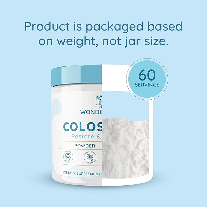 Colostrum Supplement Powder for Gut Health, Immune Support, Muscle Recovery & Wellness | Natural IgG Pure Whole Bovine Colostrum Superfood, Unflavored, 60 Servings