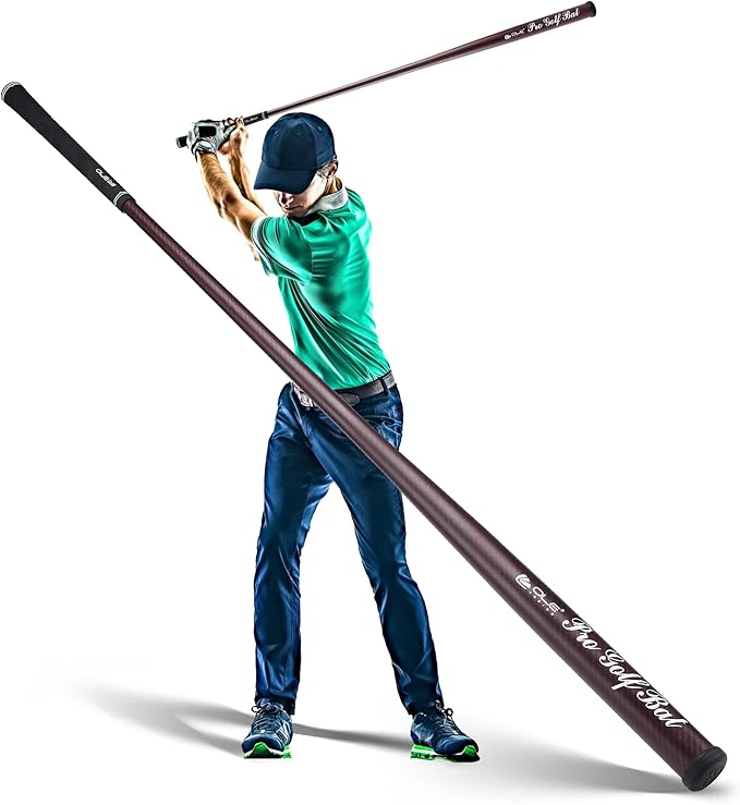 Golf Swing Trainer Pro Golf Bat Carbon Fiber Golf Swing Training Aid,Increase Club Head Speed,Golf Warm-Up Stick,Strength and Tempo Training Golf Accessories for Men Women