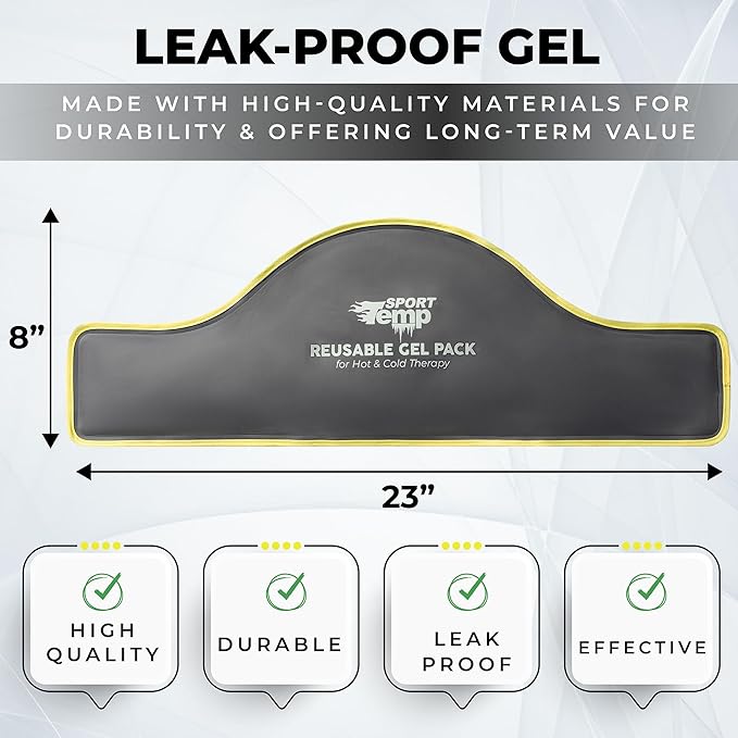 Hot & Cold Reusable Gel Pack Wrap for Neck/Shoulder/Back Pain Relief - Flexible Soft Compress - Ice & Heat Therapy for Rotator Cuff, Cervical, Pain, Swelling, Injuries and Surgery - Sport Temp