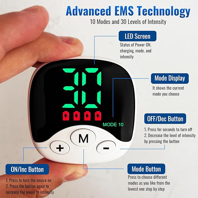 Abs Stimulator, EMS Muscle Stimulator for Gym Home Office, Abdominal Toning Belt Electric Ab Stimulator for Men Women