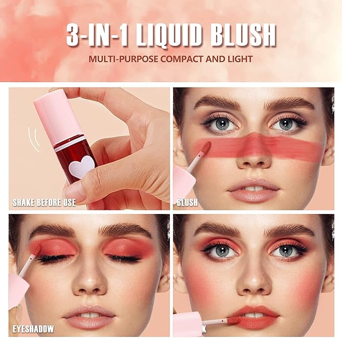 Eakroo 6 Colors Lip Tint Stain Mini Liquid Lipstick, Korean Lip Gloss Moisturizing Natural, Multi-Use Lip and Cheek Tint, Non-Stick Cup, Lightweight, High Pigment, Long-Lasting, Vivid Color