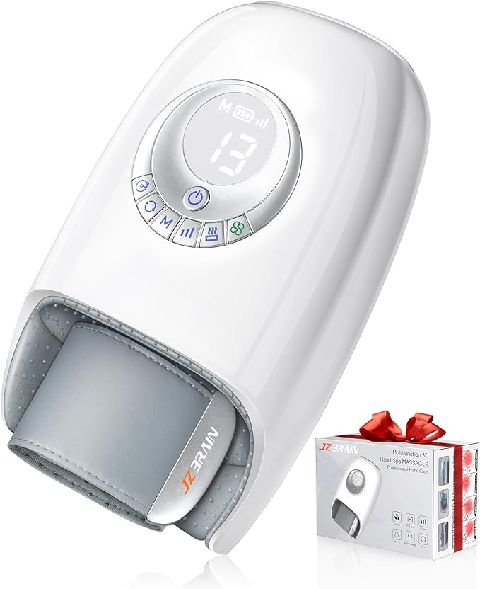 Hand Massager with Heat and Compression : Hand and Wrist Massage with Targeted Palm Roller – Soothing Relief for Stiffness & Fatigue – Gifts for Women & Men