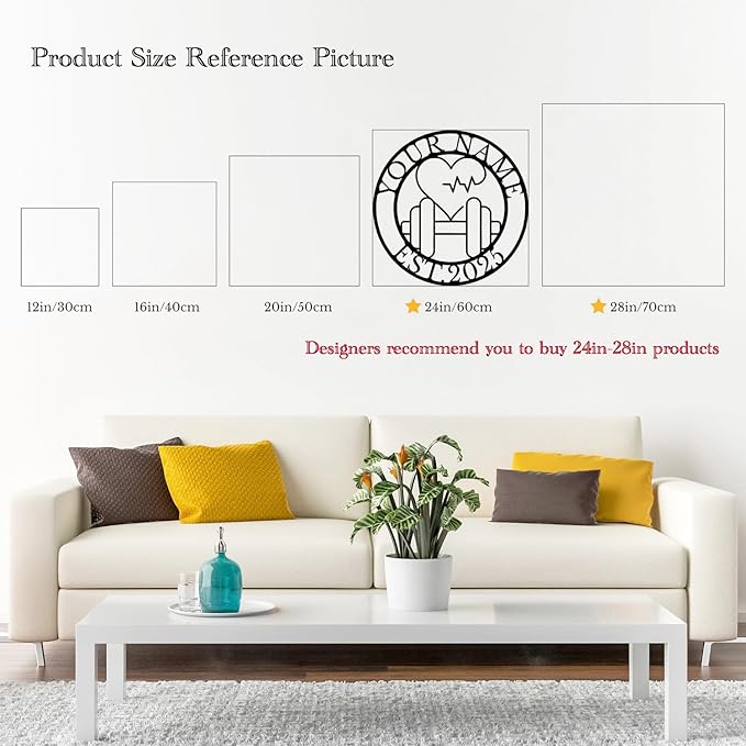 Customized Metal Gym Name Sign, Personalized Sports Room Wall Art,Metal Gym Sign,Unique Fitness Wall Sign, Gym Lovers Unique Gift, Gym Wall Art,Training Center Sign (Style-11)