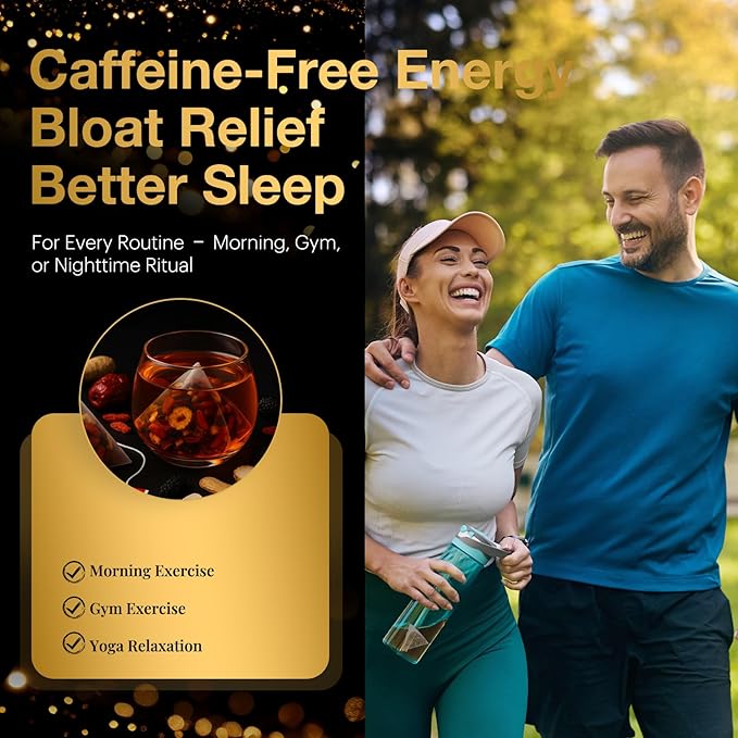 Ginseng Six Treasure Tea - Traditional Kidney Tea for Men & Women, Natural Herbal Formula Bags with 6 Precious Ingredients, Gift for Spouses, Wellness Seekers, Fitness Lovers(1 Pack/25 Bags)