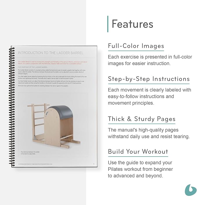 Balanced Body Barrels Guide, Pilates Barrels Guide for Workout Equipment, for Home Gym or Studio Use