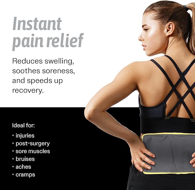 Hot & Cold Reusable Gel Packs (Medium, 1 Pack) Flexible Soft Compress - Ice & Heat Therapy for Injuries, Back, Shoulder, Hip, Knee, Joint Pain, Swelling, Bruises, Post Surgery - Sport Temp