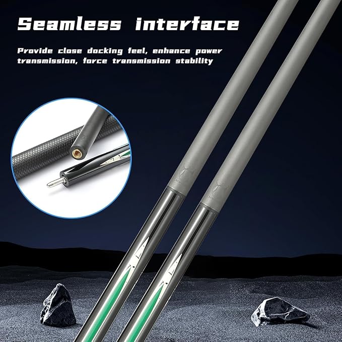 CROWN ME Carbon Fiber Pool Cue Stick, 12.5mm Tip Soft Grip Billiard Carbon Fiber cue, Weight 20OZ Cue Stick, 58" Pool Table Sticks