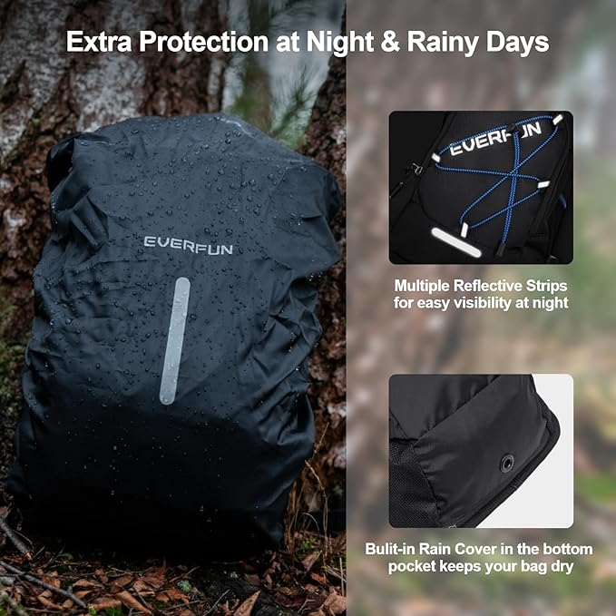 Everfun Hydration Backpack 18L with Water Bladder 2L/3L Hiking Water Backpack Women Men Hydration Pack Insulated Lightweight Day Hydropack with Storage for Hiking, Biking, Running, Festival