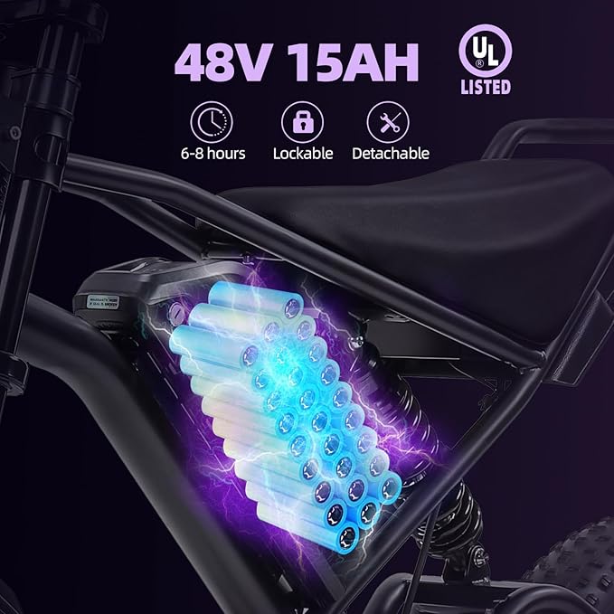 Electric Bikes for Adults,50-120Miles by Pas Ebikes,1000/15000W,720/1440WH E Dirt Bike,Shemano 7-Speed E Bikes,20'*4.0 Fat Tire Ebike,Dual Disc Brake Electric Motorcycle