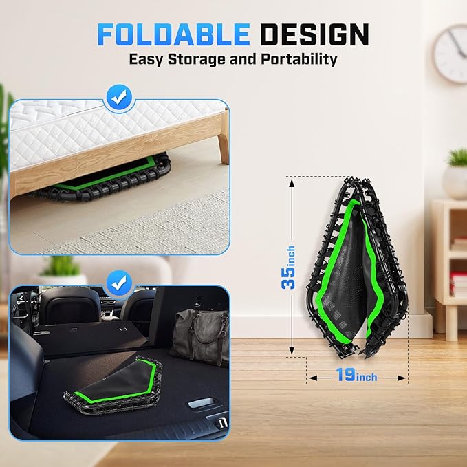 ANCHEER 50" Rebounder Trampoline for Adults With Bar, 550 LBS Mini Trampoline Quiet Exercise Bungee Jumping Cardio Trainer Workout