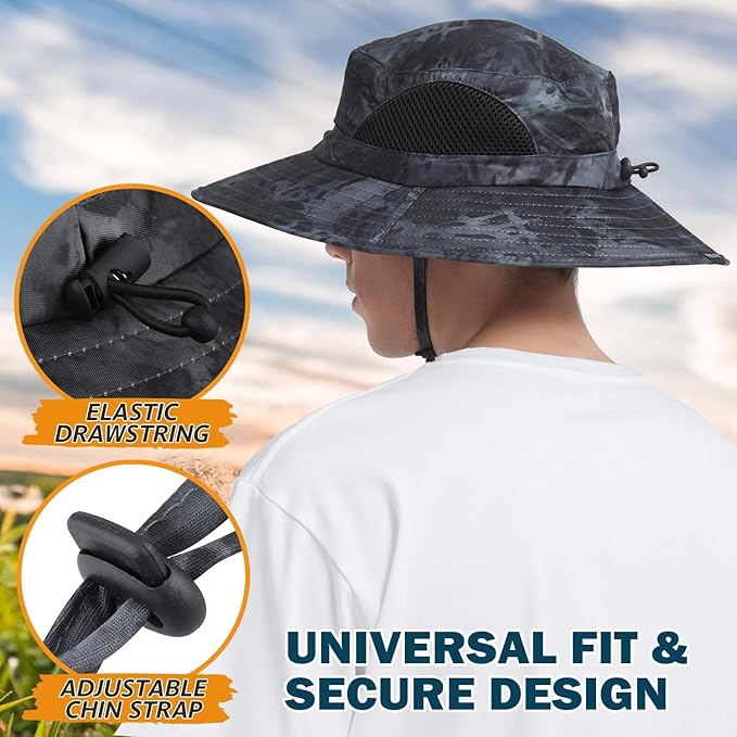 EINSKEY Wide Brim Sun Hat, UPF 50+ UV Protection Waterproof Packable Bucket Hat for Men & Women, Fishing Hiking Beach Garden