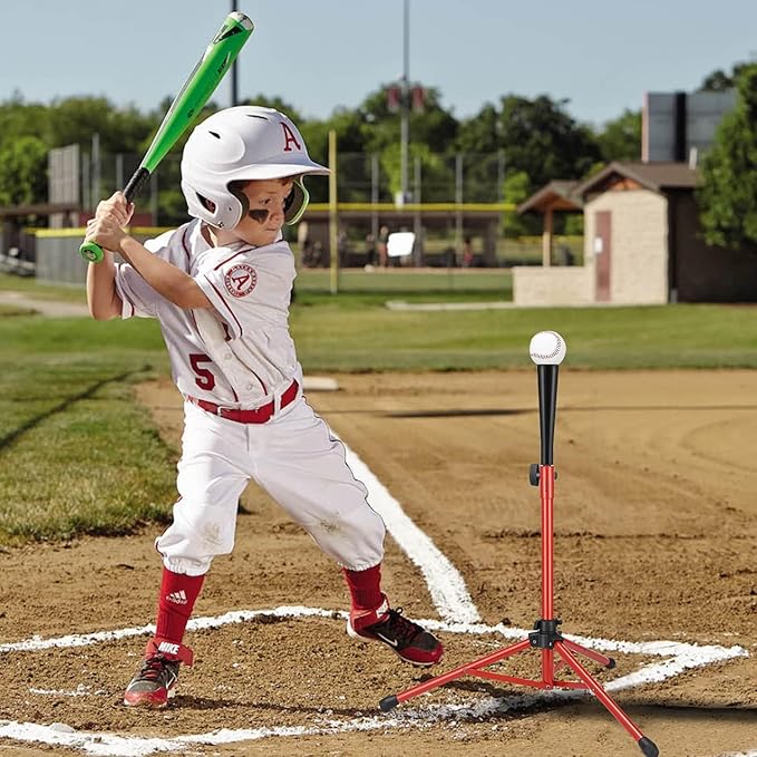 Gonex Baseball Softball Practice Hitting Batting Tripod Stand Rubber Tee Collapsible Portable with Carrying Bag