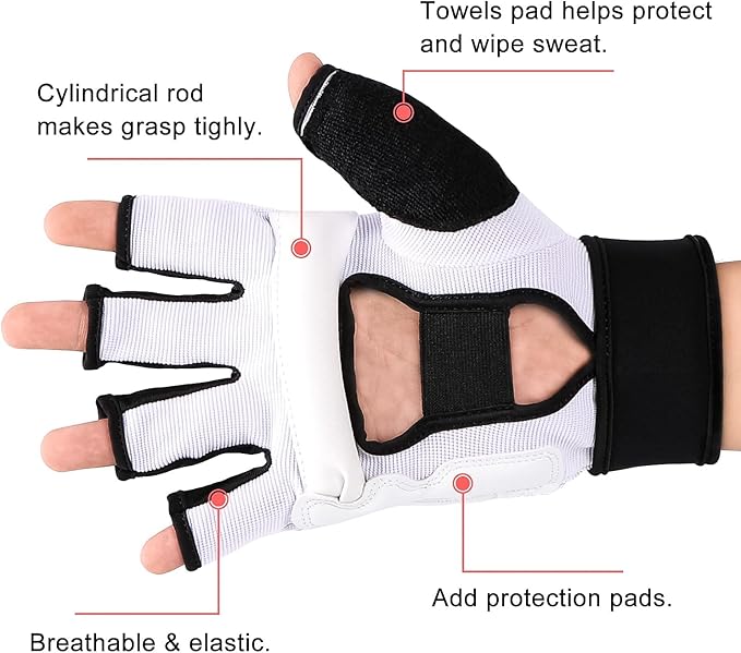 FitsT4 Sports Half Mitts MMA UFC Training Boxing Punch Bag Martial Arts Gloves