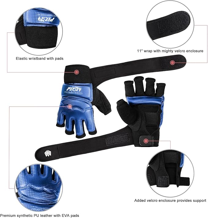 FitsT4 Sports Half Mitts MMA UFC Training Boxing Punch Bag Martial Arts Gloves