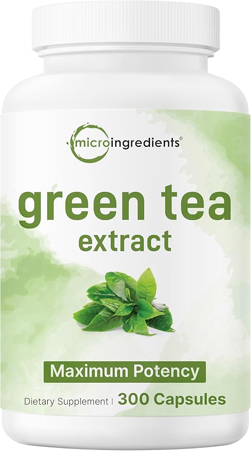 Extra Strength Green Tea Extract 9,000mg, 300 Capsules | 50% EGCG, 98% Polyphenols | 5 Month Supply | Maximum Potency Polyphenols Antioxidant Supplement for Skin, Energy, Brain & Heart Support