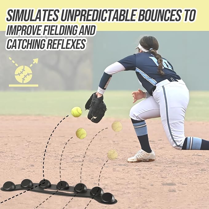 Baseball Softball Training Equipment,Easy to Use Baseball Fielding Trainer for Improving Fielding, Catching and Defensive Skill, Baseball Fielder Mat for Fielder,Catcher with Ground Stake