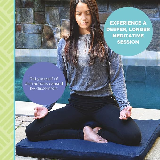 Bean Products Zafu Meditation Pillows for Sitting on Floor, Yoga Cushion, Cotton/Buckwheat Fill Yoga Pillow, Zafu Meditation Cushion, Zen Kneeling Prayer Pad- Made in USA - 14"x18" Oval - Purple