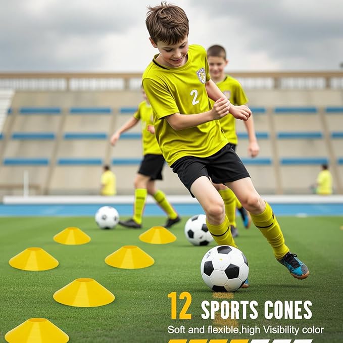 Agility Ladder, Soccer Training Equipment Set, 4 Agility Hurdles, 20ft Speed Ladder, Running Parachute, 12 Football Cones, Jump Rope | Soccer Basketball Athletes Speed Training