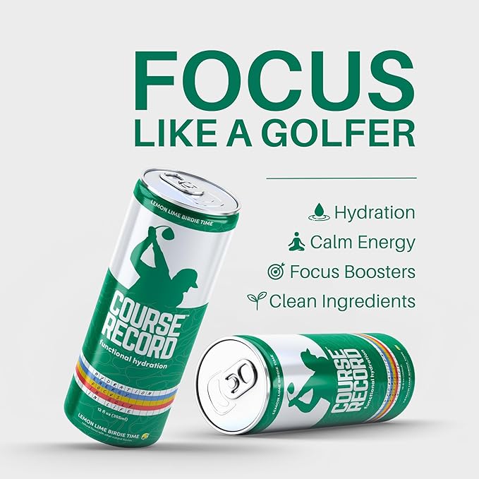 Functional Hydration Drink for Golfers – COURSE RECORD Variety Pack – Electrolytes, Calm Energy & Focus – Healthy Sports Drink – 12-Pack (12oz Cans) – Low Sugar, Low Caffeine