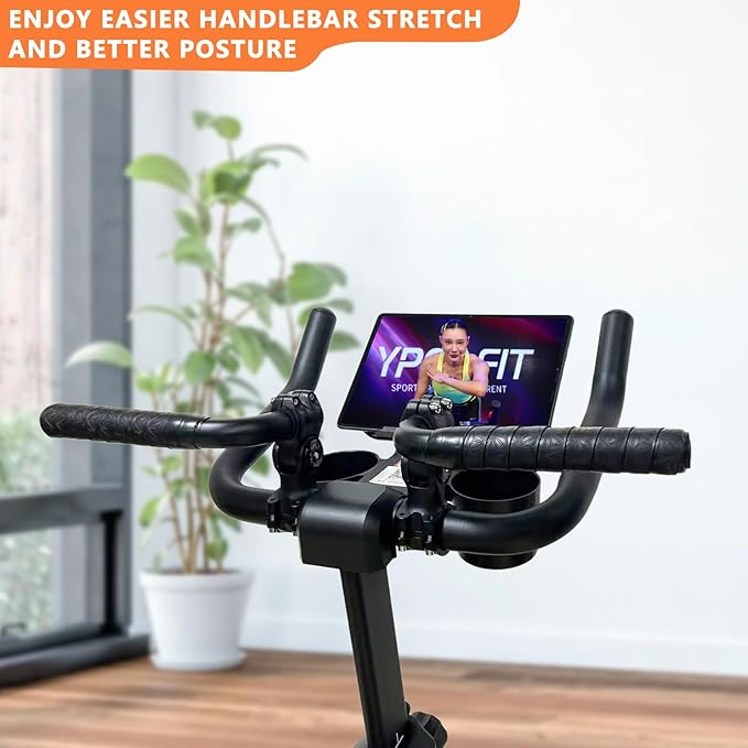 Handlebar Extender for Peloton Indoor Exercise Bikes, 1 Pair of Ultimate Handlebar Extension of Peloton Accessories (Bull-horn (with Black Tapes))