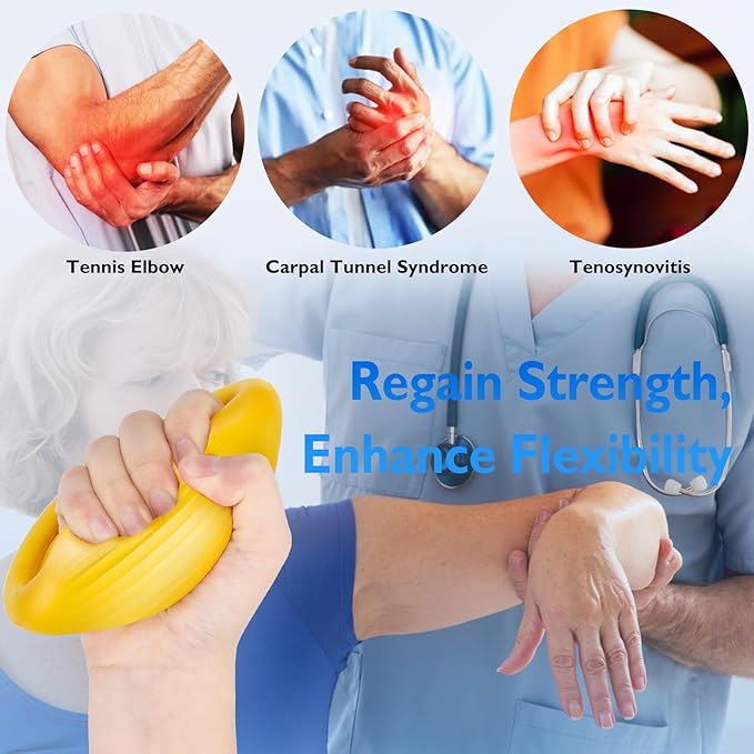 FitBeast Hand Exercise Balls - 3 Resistance Levels Stress Balls for Adults, Squeeze Balls for Hand Therapy, Rehabilitation, Arthritis, Muscle Building