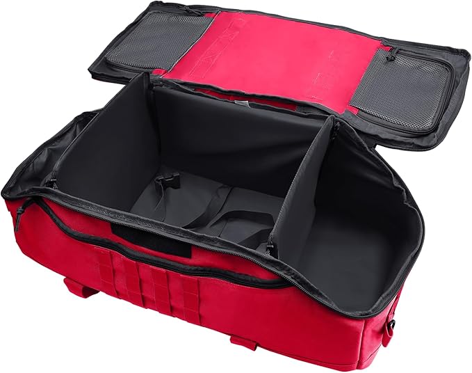 65L Large Duffle Bag, 3-in-1 Tactical Backpack MOLLE Pack for Sports, Gym, Outdoor, Red