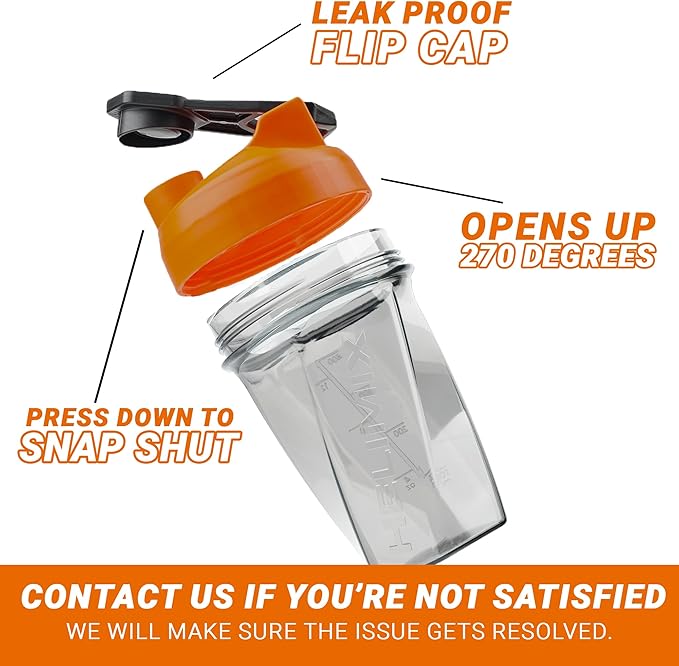 HELIMIX 1.5 Vortex Blender Shaker Bottle Holds Upto 20oz | No Blending Ball or Whisk | USA Made | Portable Pre Workout Whey Protein Drink Shaker Cup | Mixes Cocktails Smoothies Shakes | Top Rack Safe