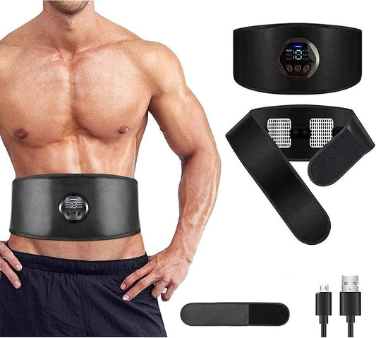 EMS Muscle Stimulator Muscle Toning Training Belt, Muscle Toner Waist Trimmer Equipment for Men Women, Abs Fitness Belt Workout Rechargeable Abs Muscle Training Gear