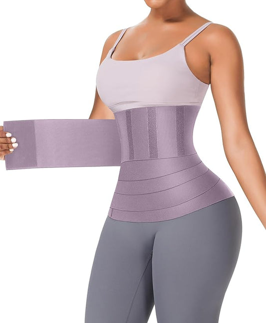 FeelinGirl Waist Trainer for Women Trimmer Belt Waist Cincher Tummy Wrap Plus Size Snatch Me Up Bandage Body Shaper