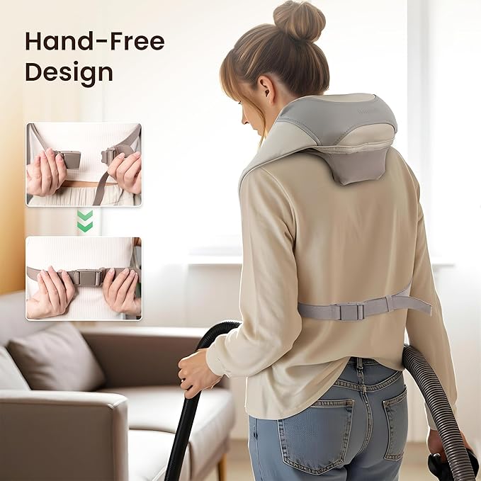 Cordless Neck and Shoulder Massager, Graphene Heating, Upgraded Shiatsu Back Massager Pillow for Neck, Shoulder