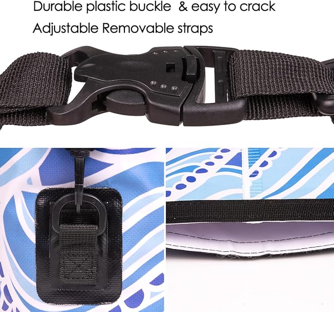 Dry Bag Waterproof,5L Roll Top Backpack Floating Dry Bag for Kayaking Boating Swimming Hiking Camping Outdoor Activities,Blue Sky