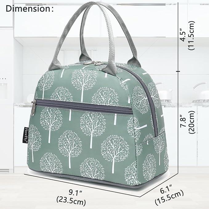FlowFly Lunch Bag for Women Insulated Lunch Box Corduroy Lunch Tote Cooler for Travel Work Picnic, Dandelion