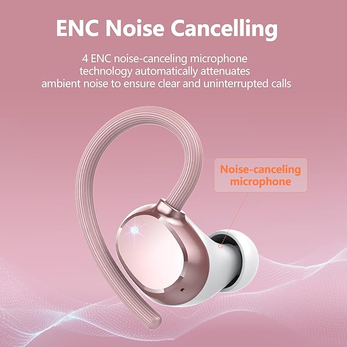 Ear Buds Wireless Bluetooth Earbuds Sport 2025 New Bluetooth 5.3 Headphones with LED Display 128H Playtime Powerful Bass Over Ear Earphones with Earhooks IP7 Waterproof for Gym/Running/Workout