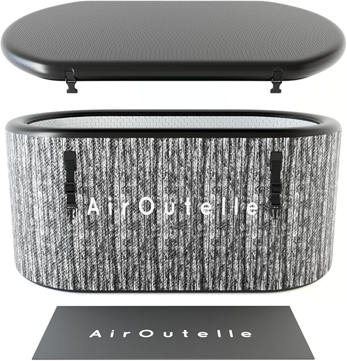 Inflatable Cold Plunge Tub, 216 - Gallon Large Ice Tub for Recovery, Durable & Portable with Water Chiller Compatibility, Gym and Training Use (Grey)