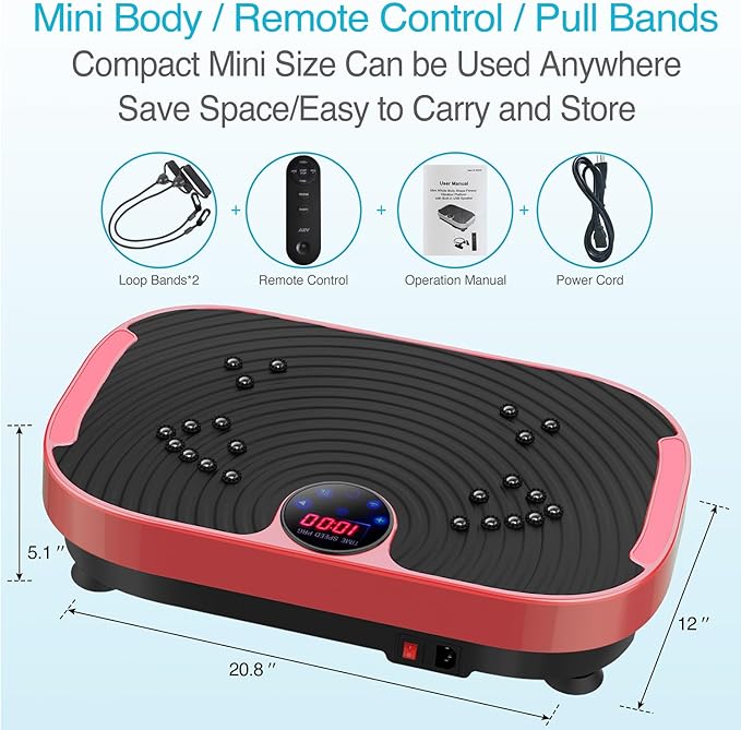 AXV Vibration Plate Exercise Machine Whole Body Workout Vibrate Fitness Platform Lymphatic Drainage Machine for Weight Loss Shaping Toning Wellness Home Gyms Workout