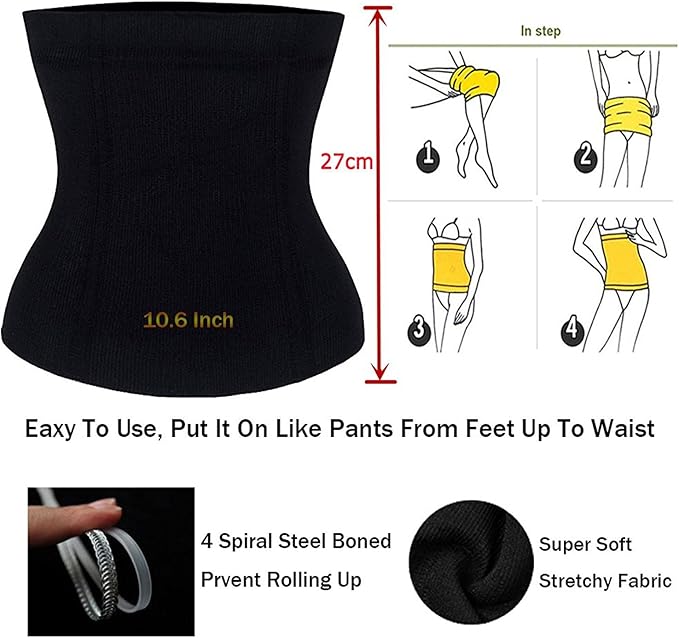 FUT Women's Waist Trainer Shapewear Tummy Control Waist Cincher Slim Body Shaper Postpartum Belly Band Wrap