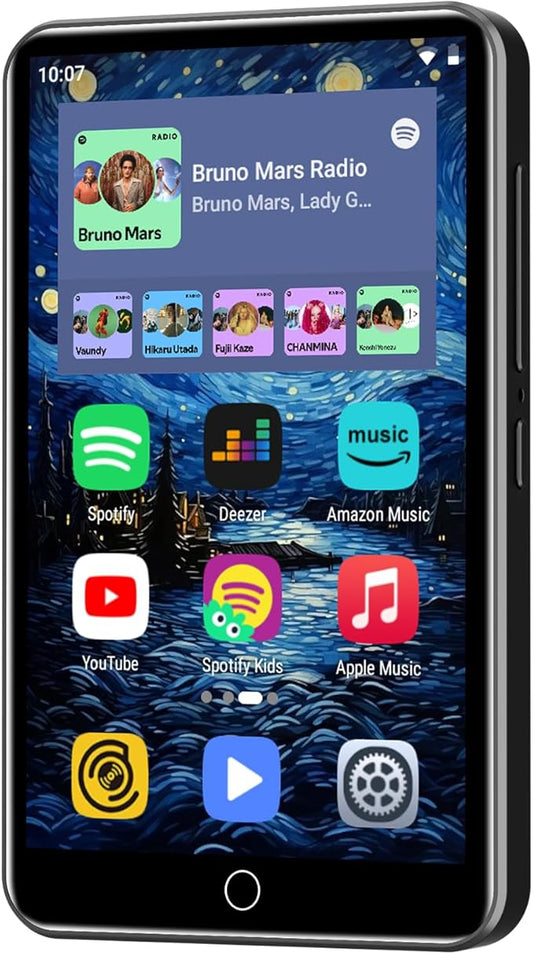 80GB MP3 Player with Bluetooth and WiFi, ZAQE 4" HD Full Touch Screen MP3 Player with Spotify, Amazon Music,YouTube,Pandora,Libby,Android MP4 Music Player for Kids (Black)