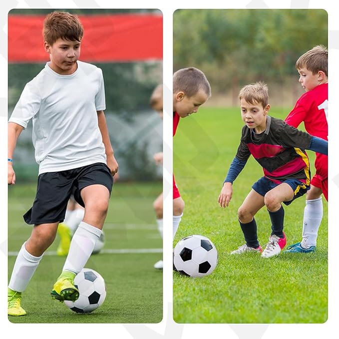 Grip Soccer Socks with Shin Guard Sleeves Non Slip Soccer Leg Sleeve Socks for Men Women Black/White 2 Set